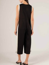 Butter Modal Border Contrast Jumpsuit in Black