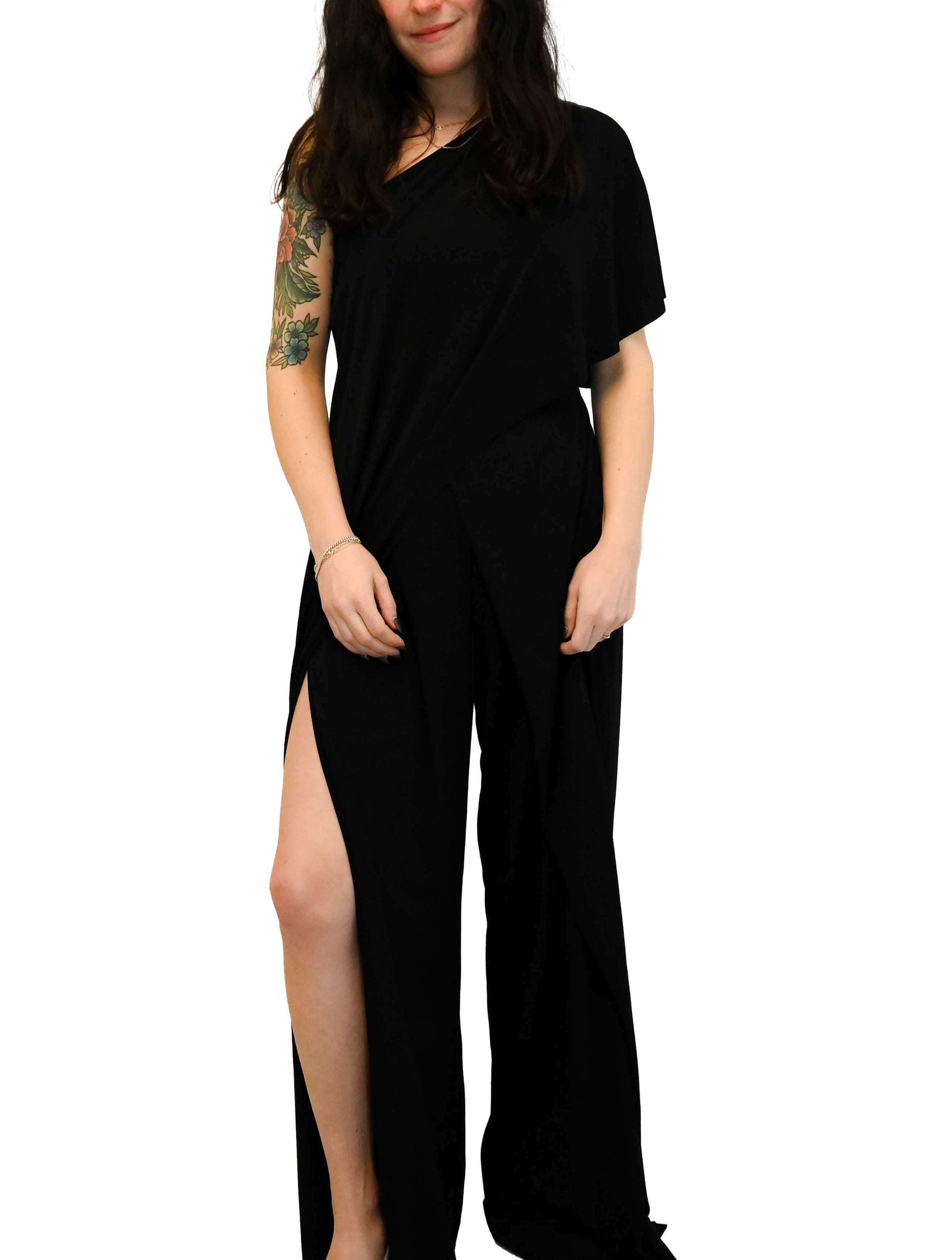 Overlay One Shoulder Jumpsuit