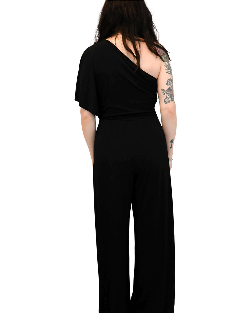 Overlay One Shoulder Jumpsuit