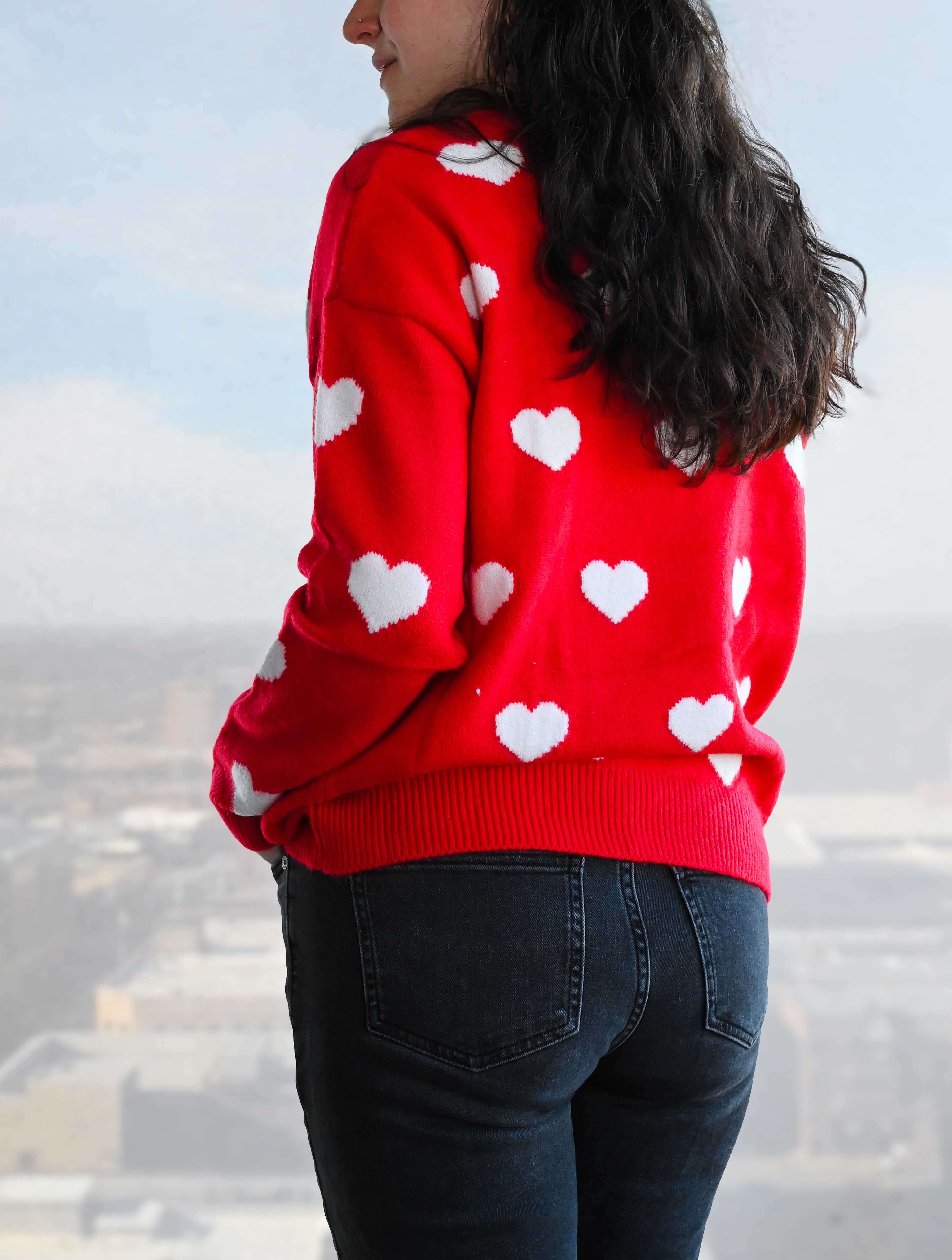 Heart Print Sweater