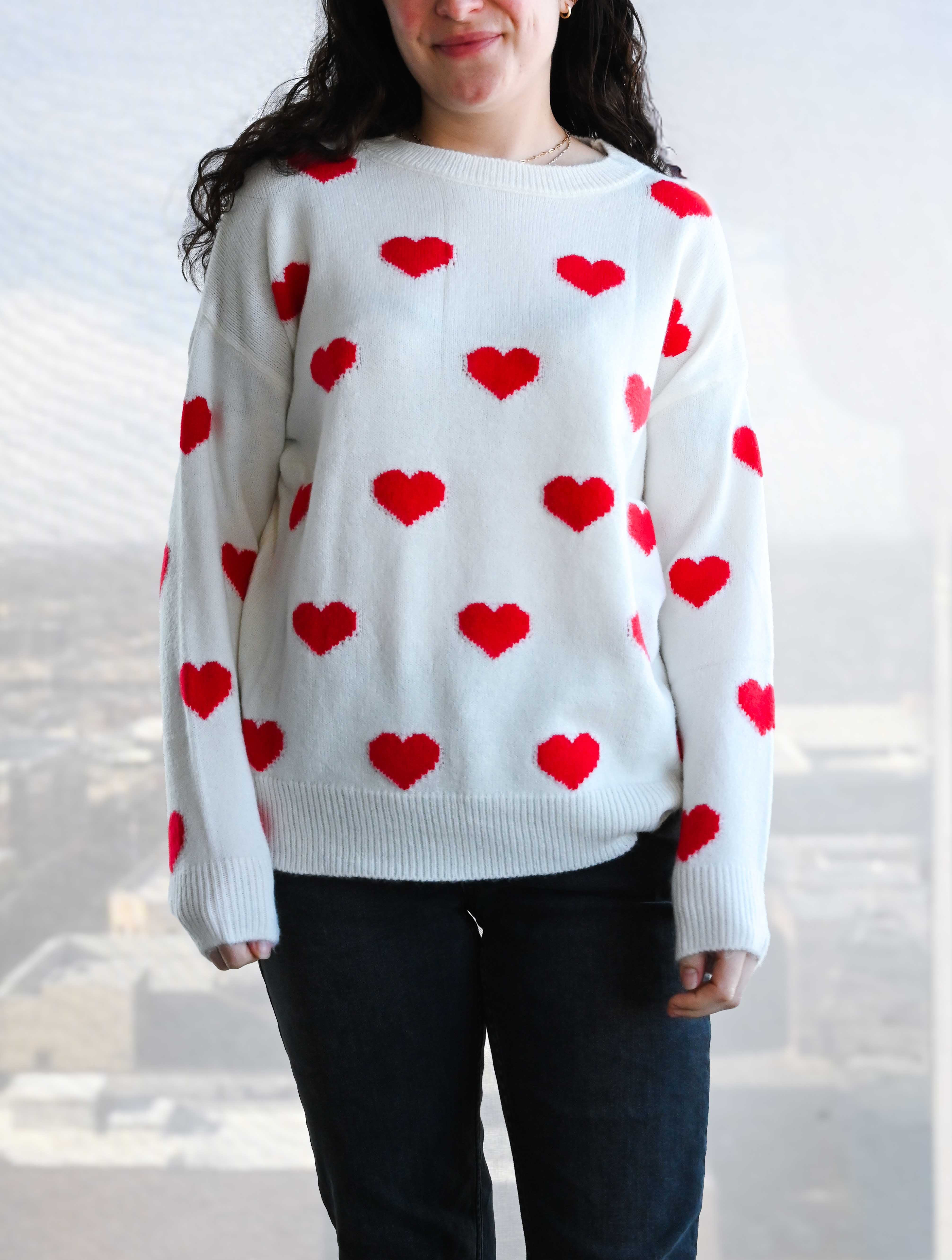 Heart Print Sweater