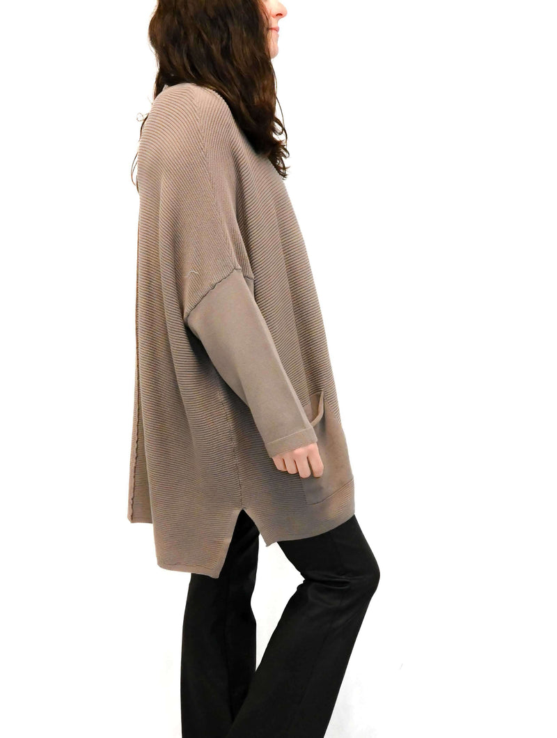 3/4 Sleeve Oversized Sweater with Pockets