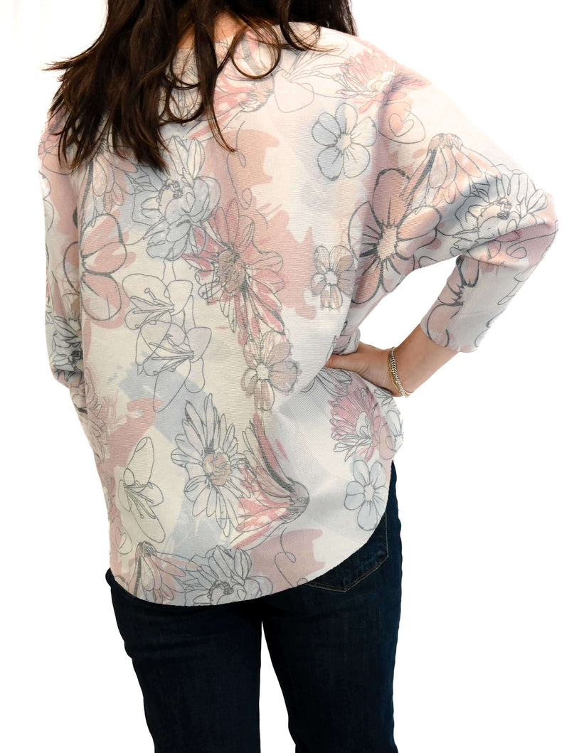 Boatneck Floral Sweater