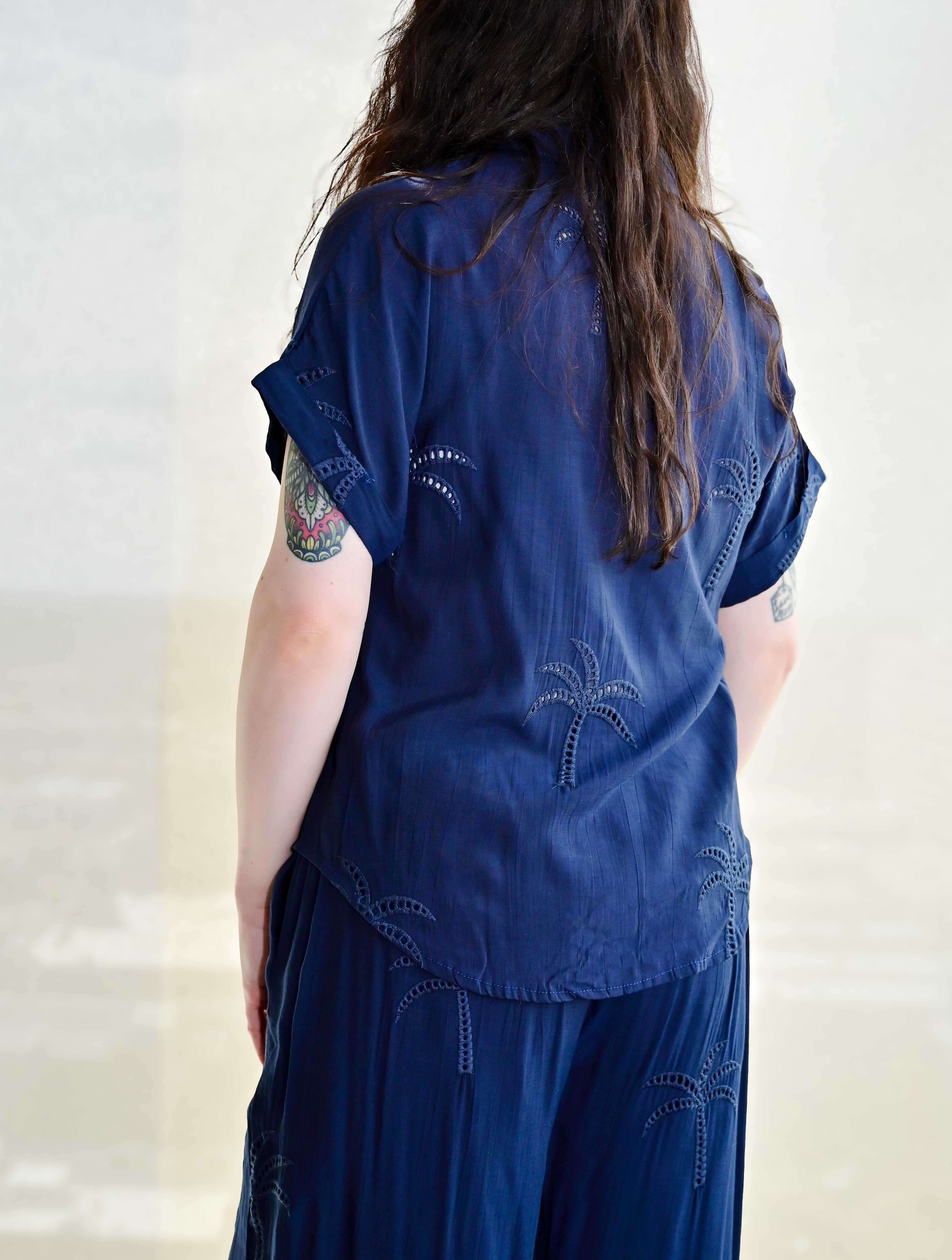 Palm Tree Eyelet Top