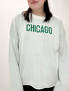 "Chicago" Boxy Sweater in Natural/Green