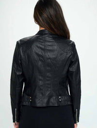 Vegan Leather Breann Jacket in Black