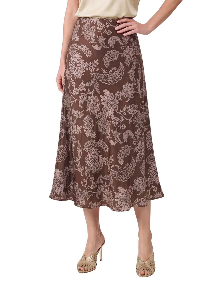 Floral Printed Bias Midi Skirt