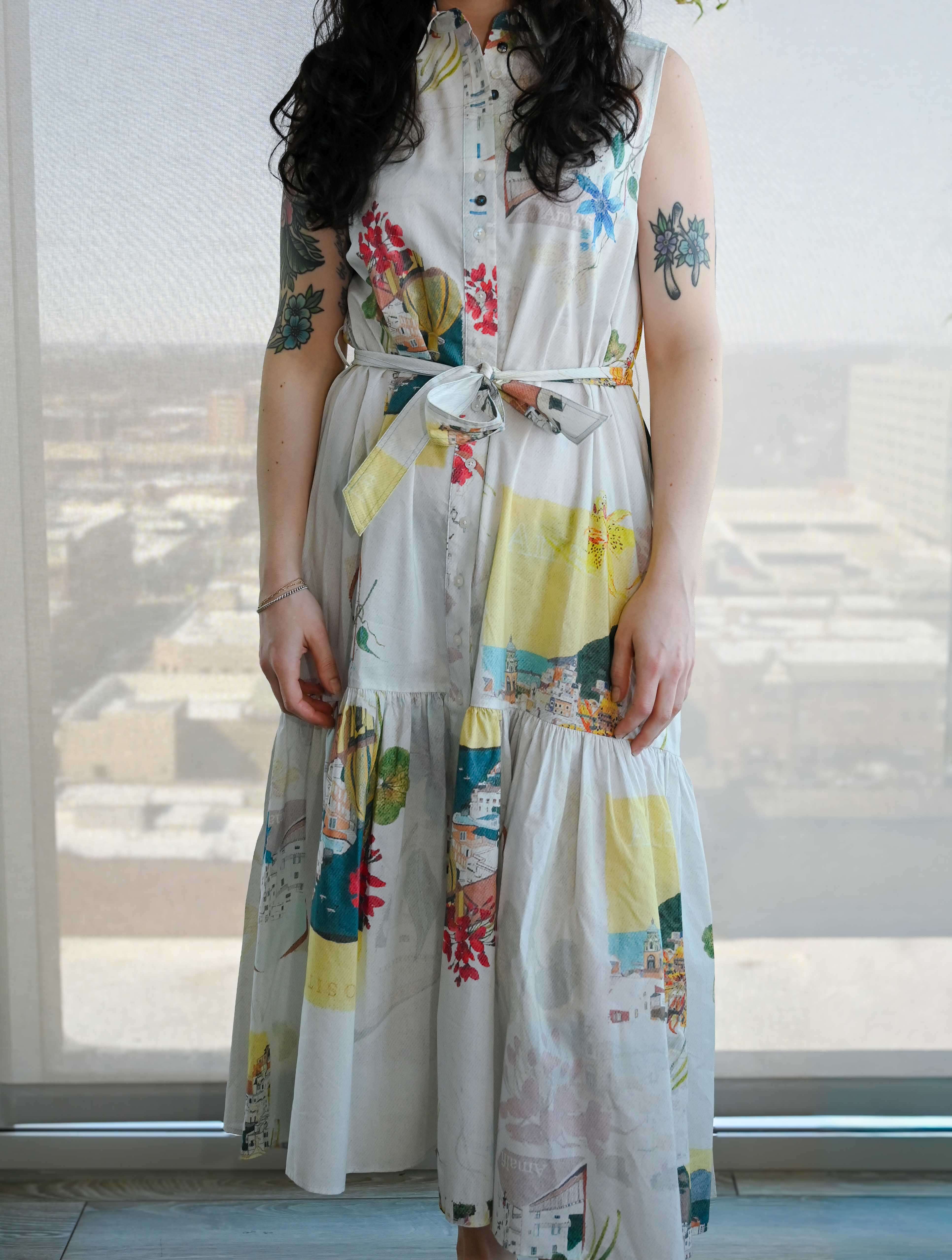 Desigual Tie Waist Button Up Dress