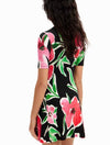 Desigual Boston Short Floral Skater Dress in Black