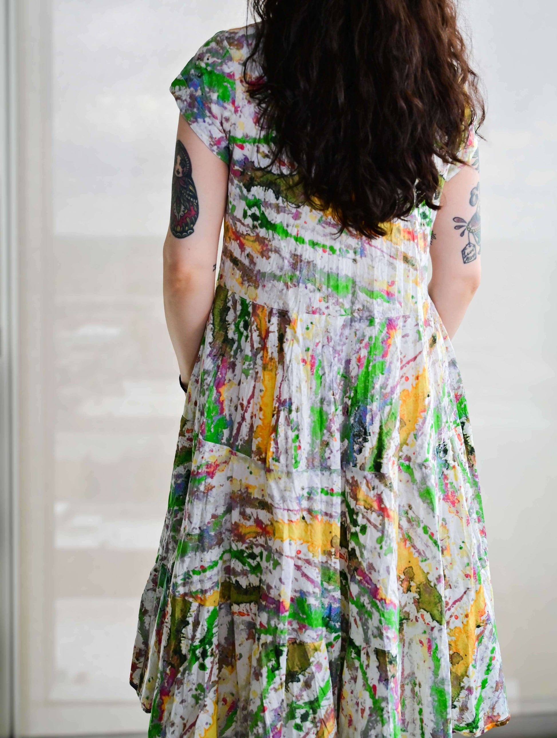 Jalan Cap Sleeve Midi Dress
