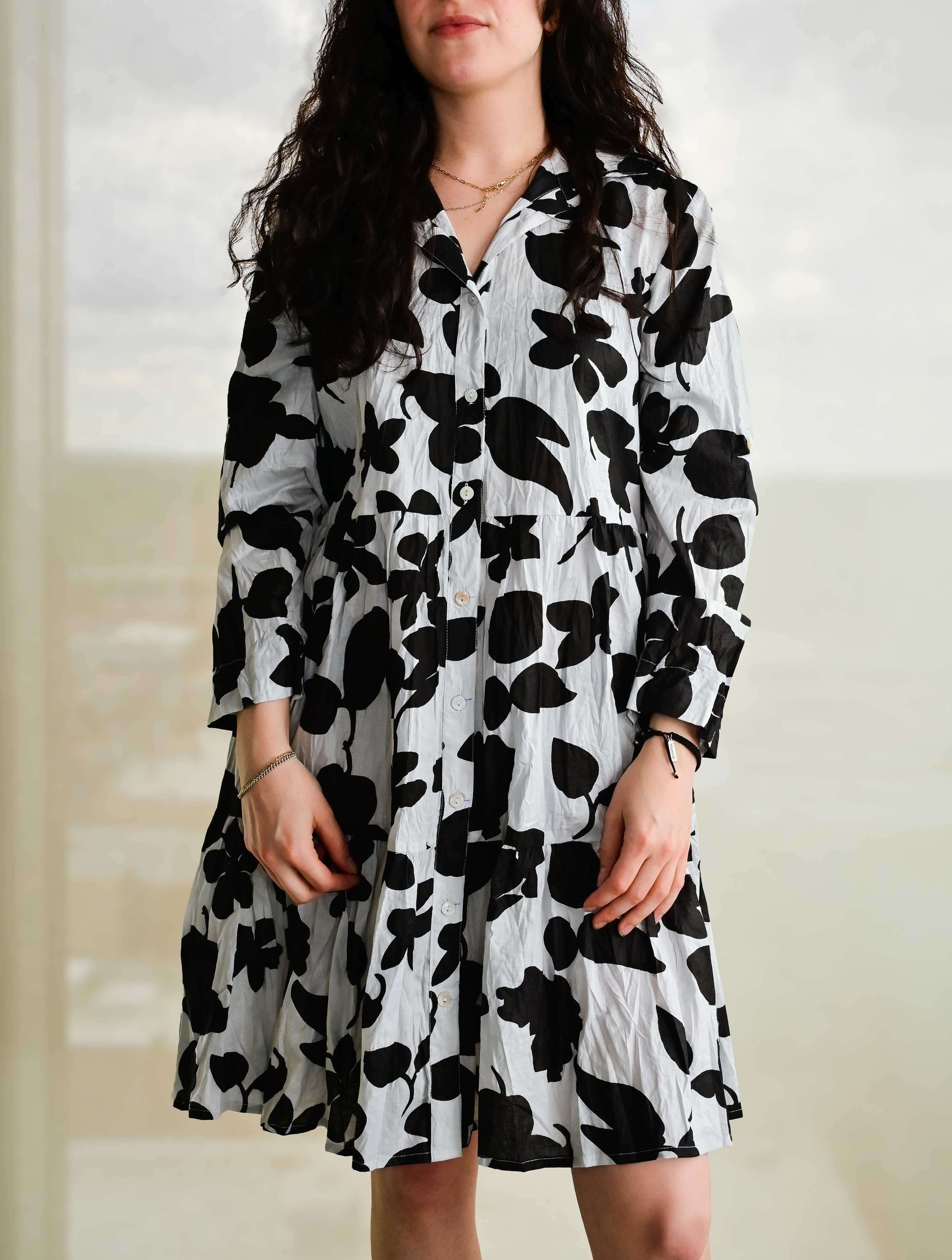 June Long Sleeve Button Down Dress