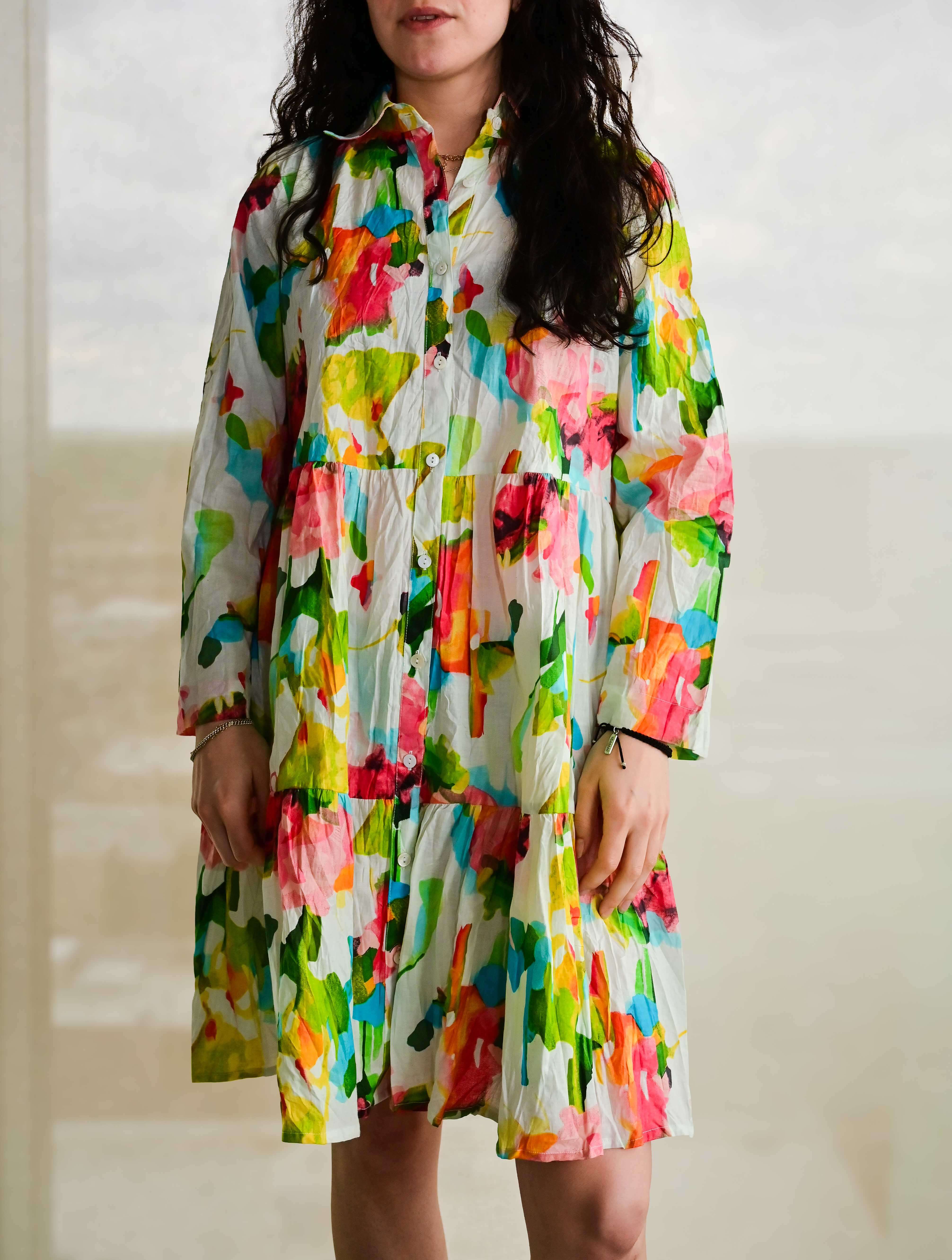June Long Sleeve Button Down Dress