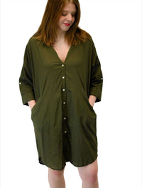 Jiji Plain Dress in Khaki