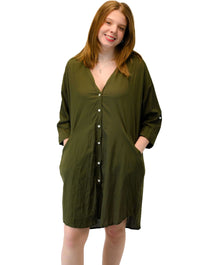 Jiji Plain Dress in Khaki