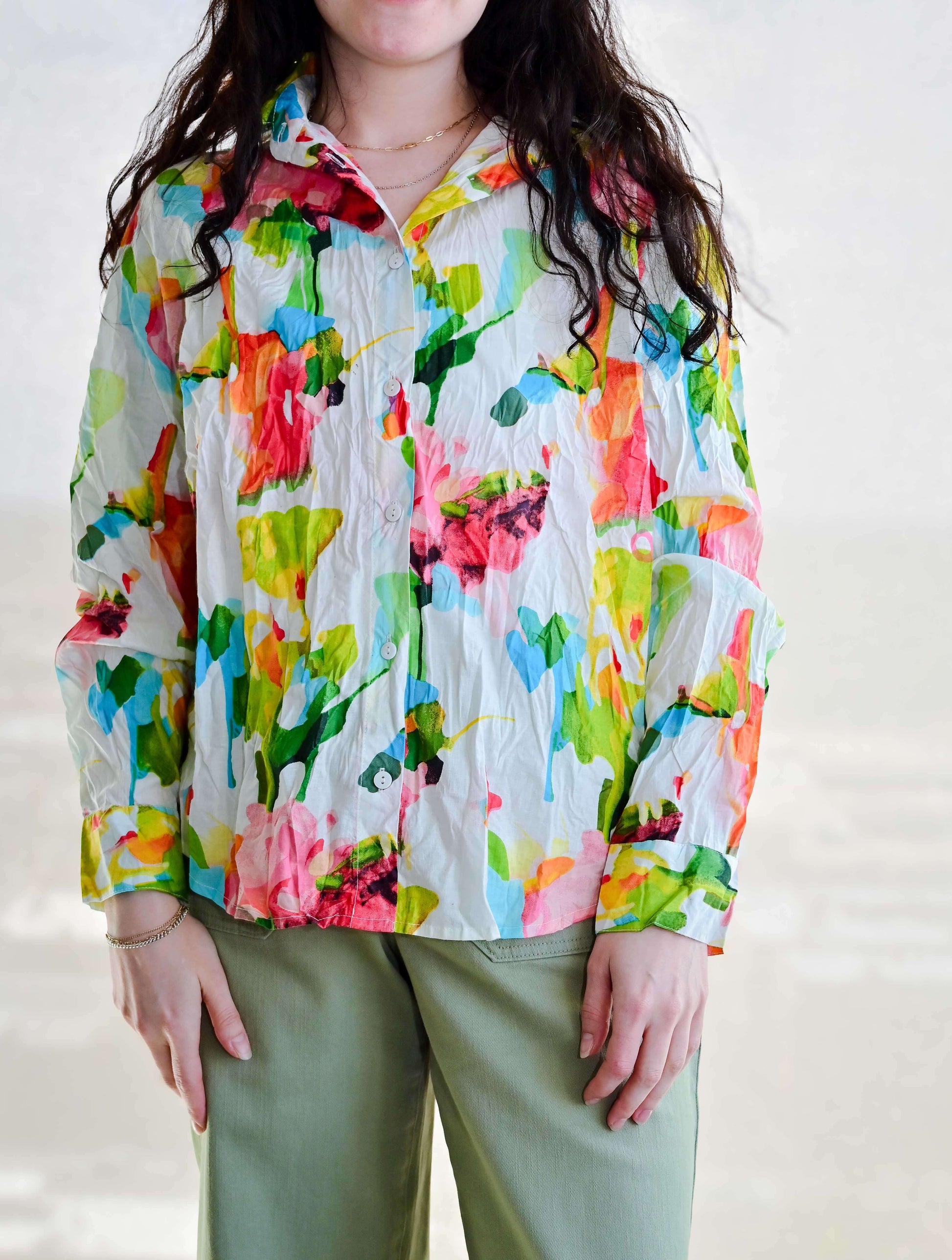 Jor Long Sleeve Button Down Blouse