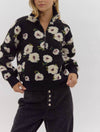 Floral Print Half Zip Long Sleeve Sweater