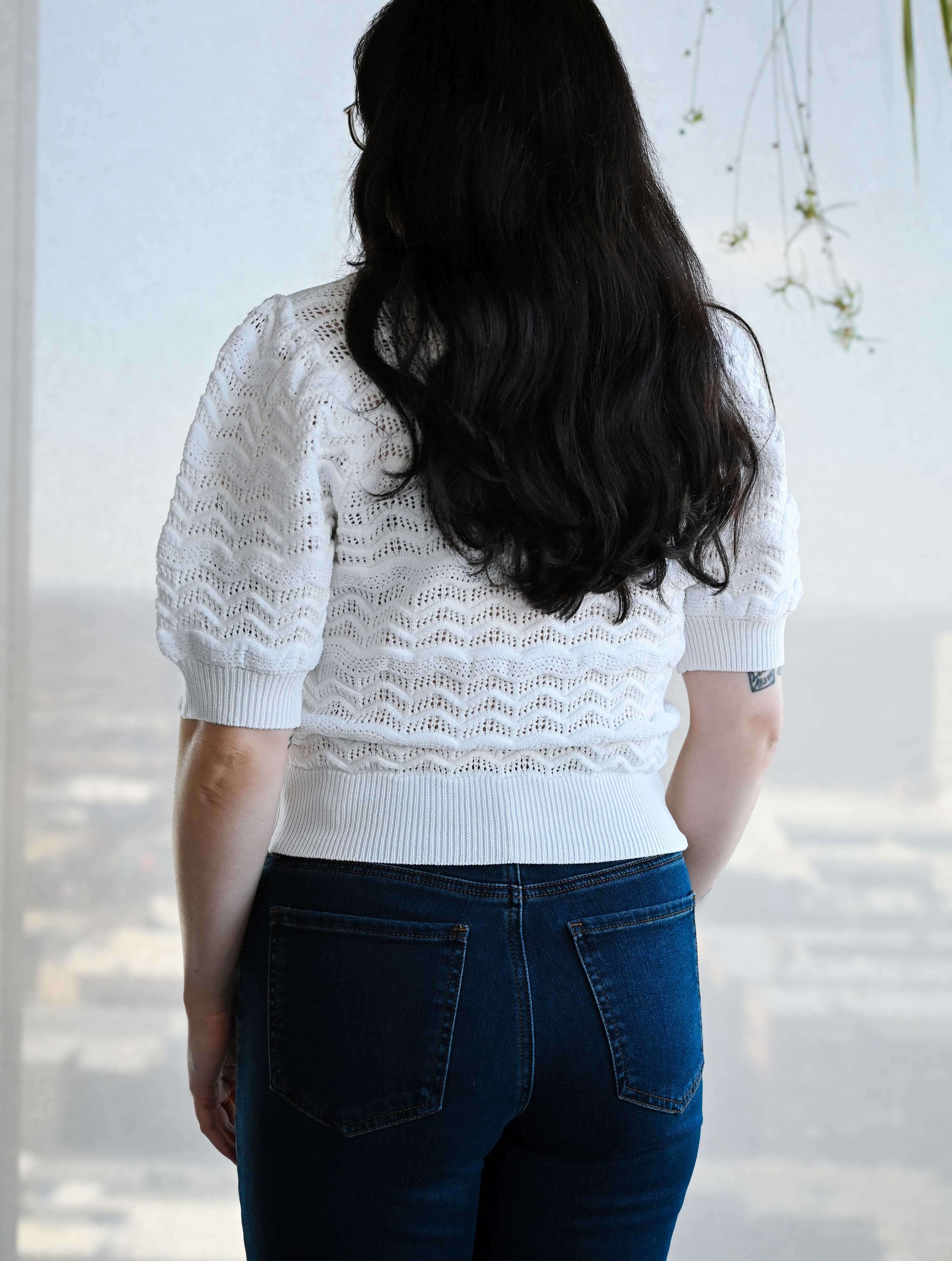 Fine Gauge Short Sleeve Sweater