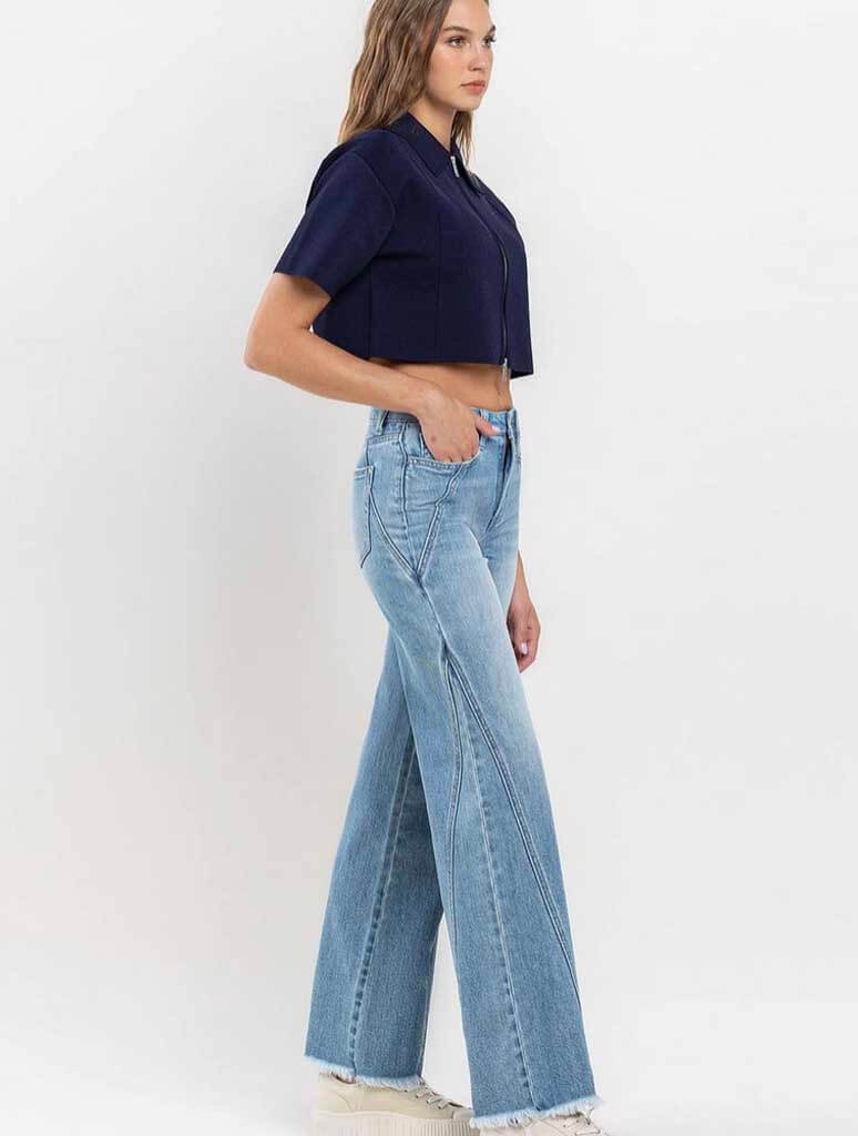 Vervet Olivia High Rise Wide Leg Jean in Rectifying