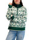 Printed Half Zip Collared Sweater