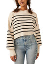 Free People Striped Easy Street Crop Sweater