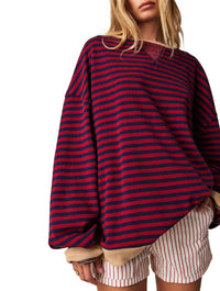 Free People Classic Stripe Crewneck Top in Nautical Combo