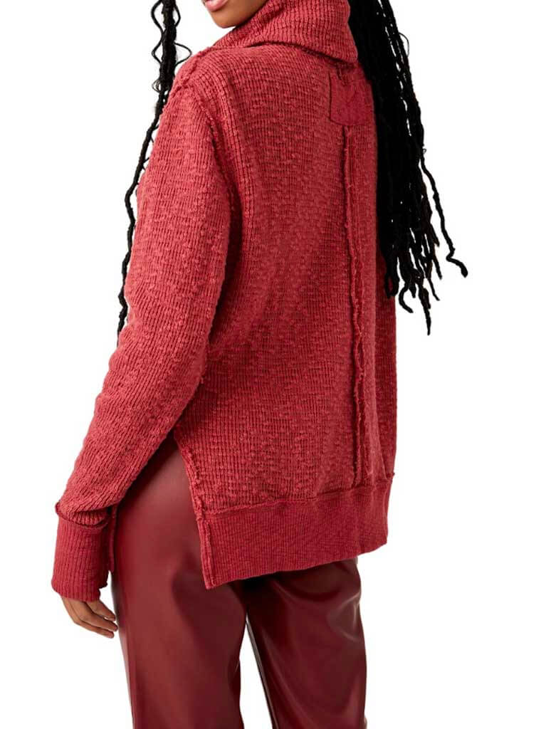 Free People Tommy Turtleneck Sweater in Blended Berry