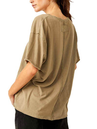 Free People Nina Tee in Olive Stone