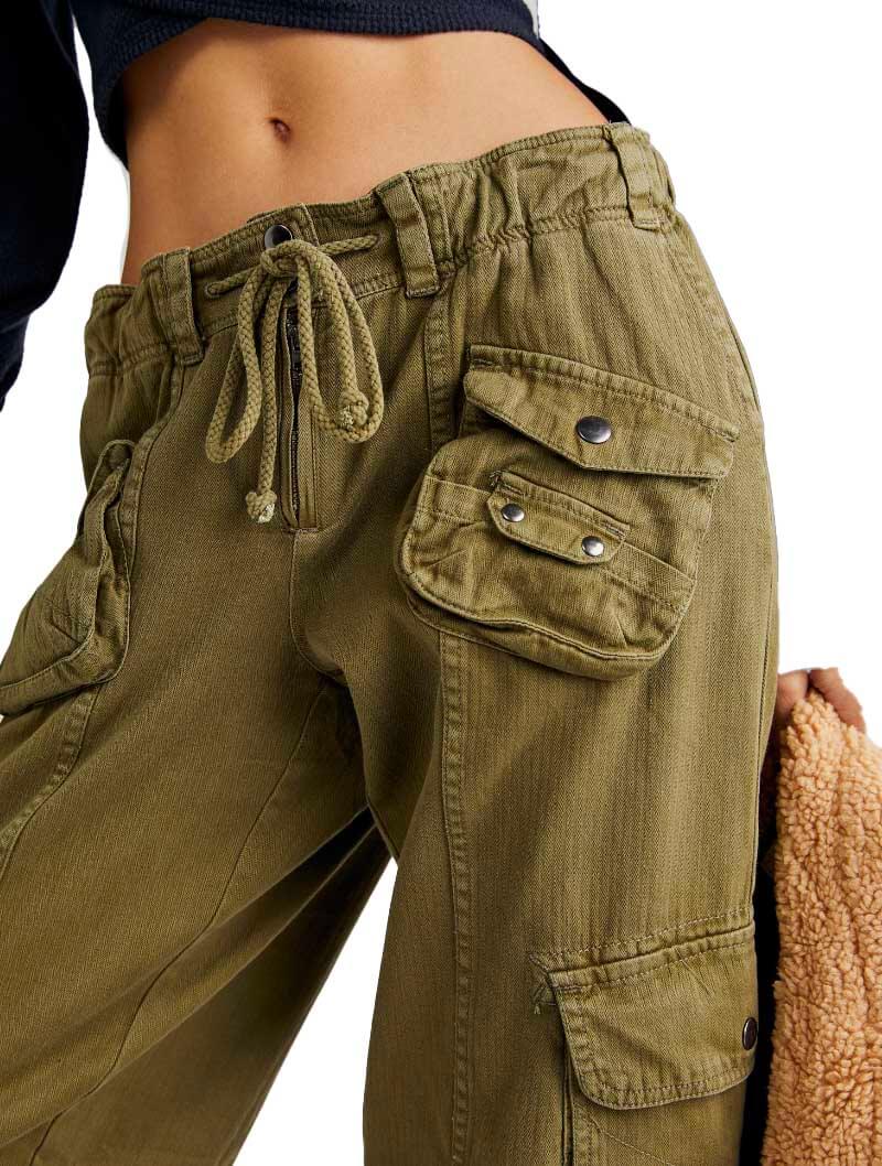 Free People Tahiti Cargo Pant in Dried Herb