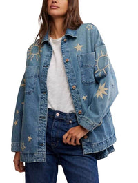 Free People Madison City Embroidered Jacket