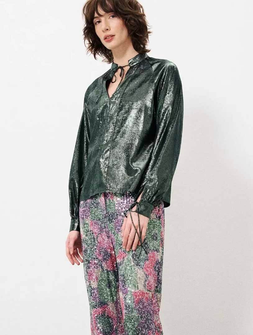 Andrija Metallic Shimmer Blouse