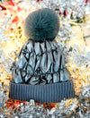 Metallic Pom Pom Puff Hat