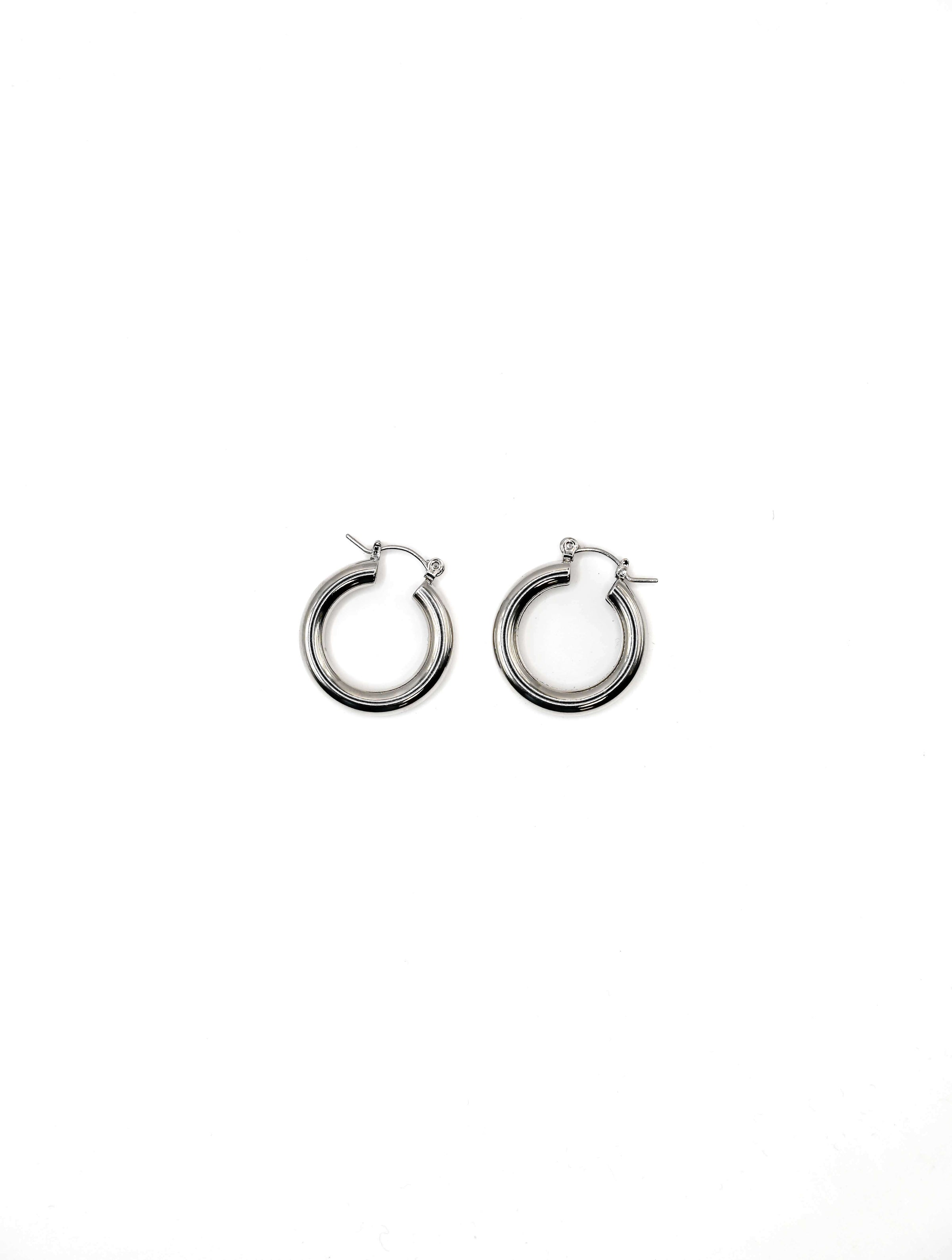 Small Huggie Earrings in Silver