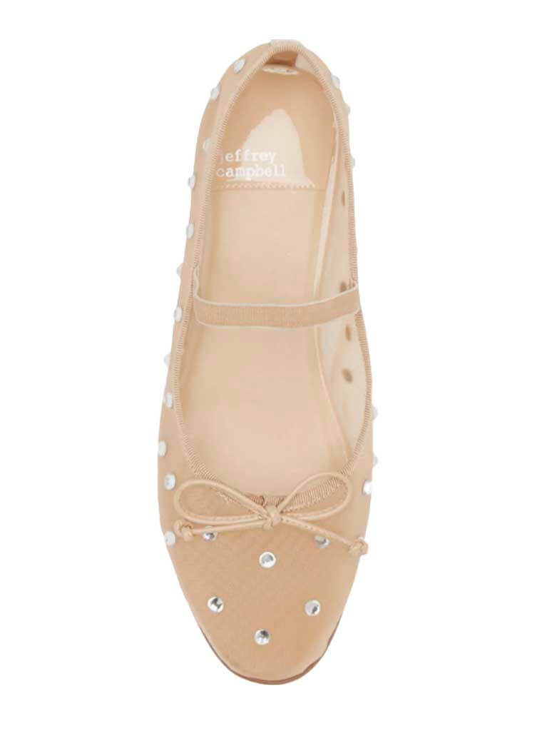 Jeffrey Campbell Releve Embellished Mary Jane in Natural Mesh Clear Combo (Final Sale)