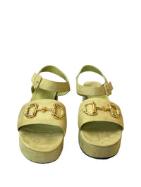 Jeffrey Campbell Timeless Sandal in Dusty Green Suede Gold