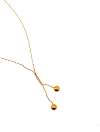 Dangling Spheres Necklace in Gold