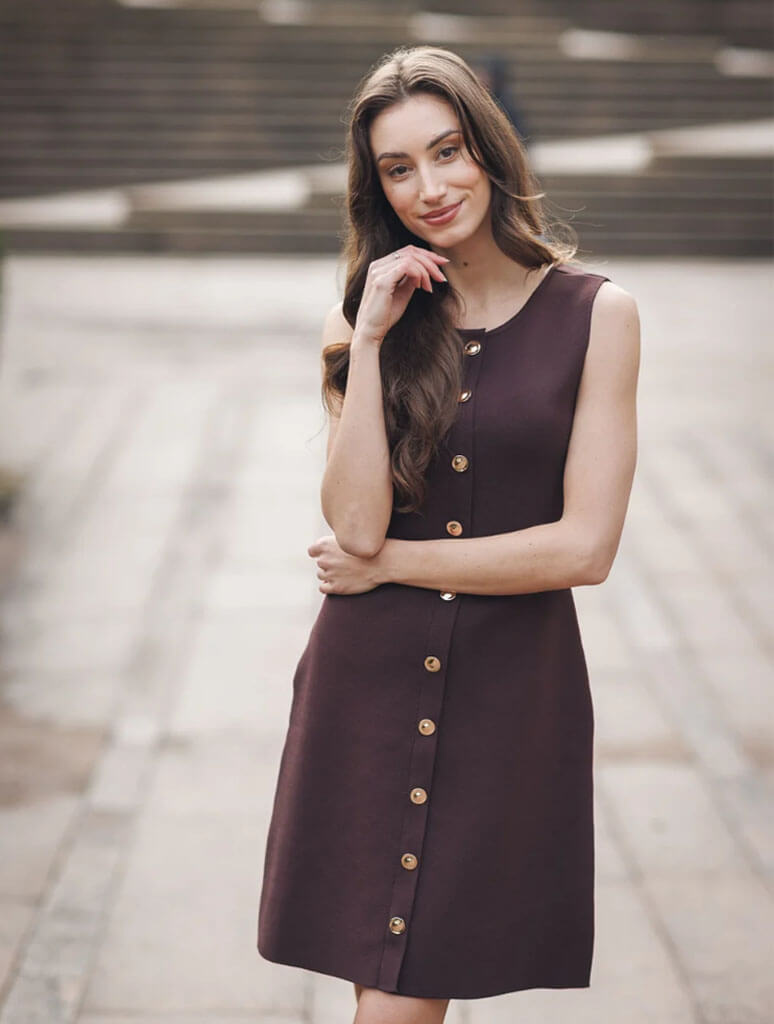 Knit Button Front Dress