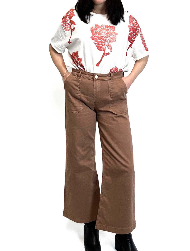 Kut From The Kloth Meg Wide Leg Pork Chop Pant in Mocha