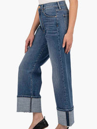 Kut From The Kloth Sienna High Rise Wide Leg Roll Up Jeans