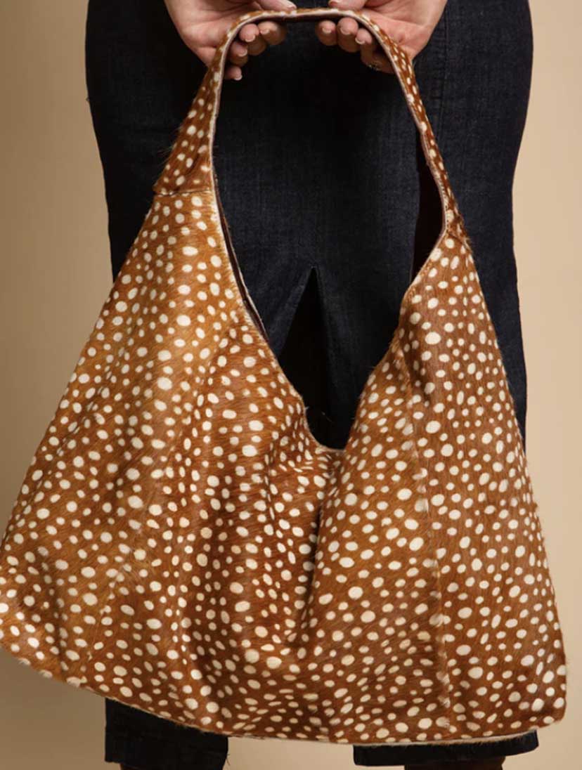 Lindsey Hair-On Leather Shoulder Bag