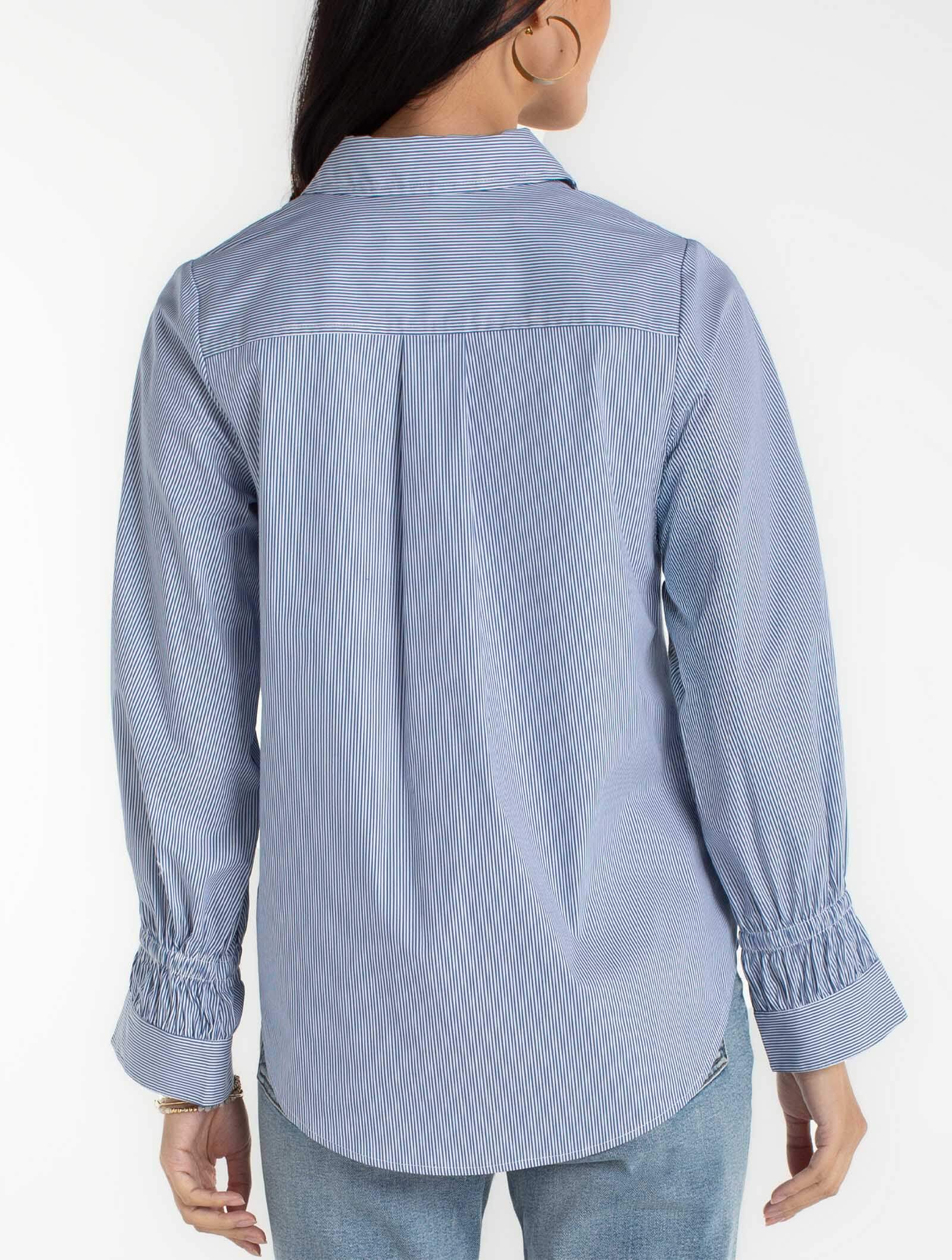 Liverpool Adjustable Sleeve Button Front Woven Top