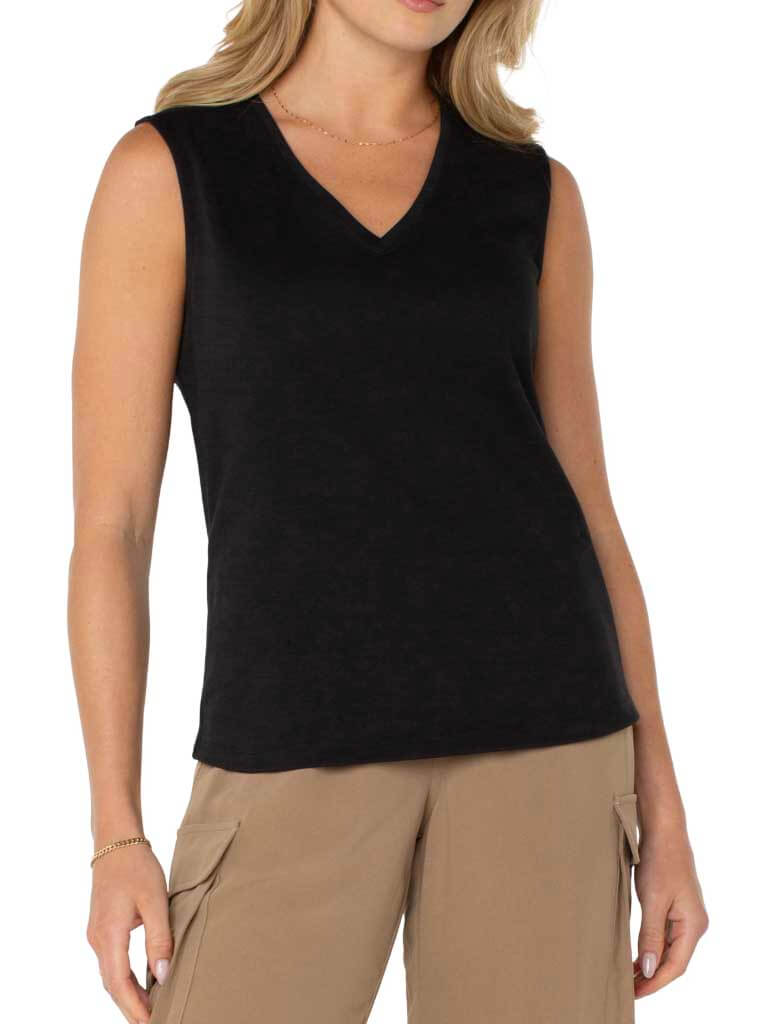 Liverpool Sleeveless V-Neck Top