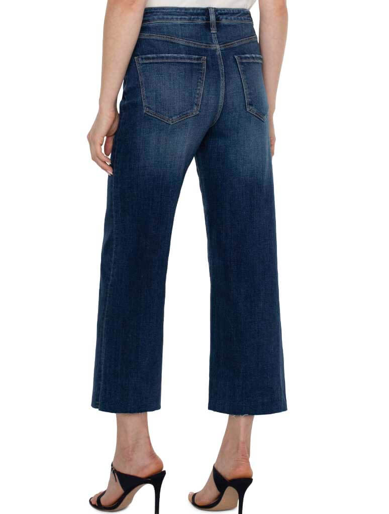 Liverpool Stride High Rise Crop Jeans with Wide Cut Hem in Bowers