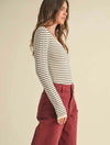 Striped Long Sleeve Knitted Top