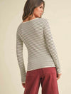 Striped Long Sleeve Knitted Top