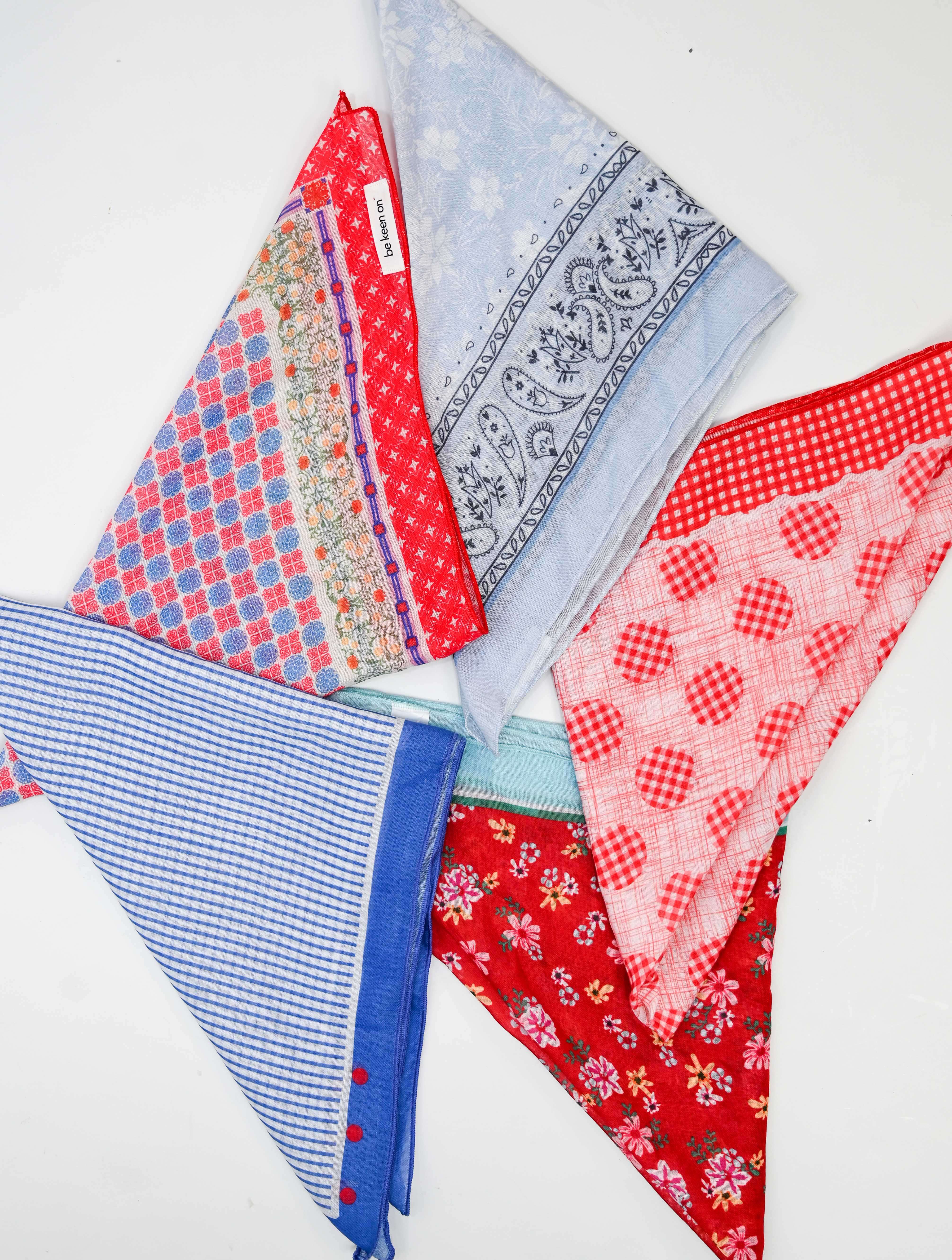 Red Passion Floral Bandana Square Scarf