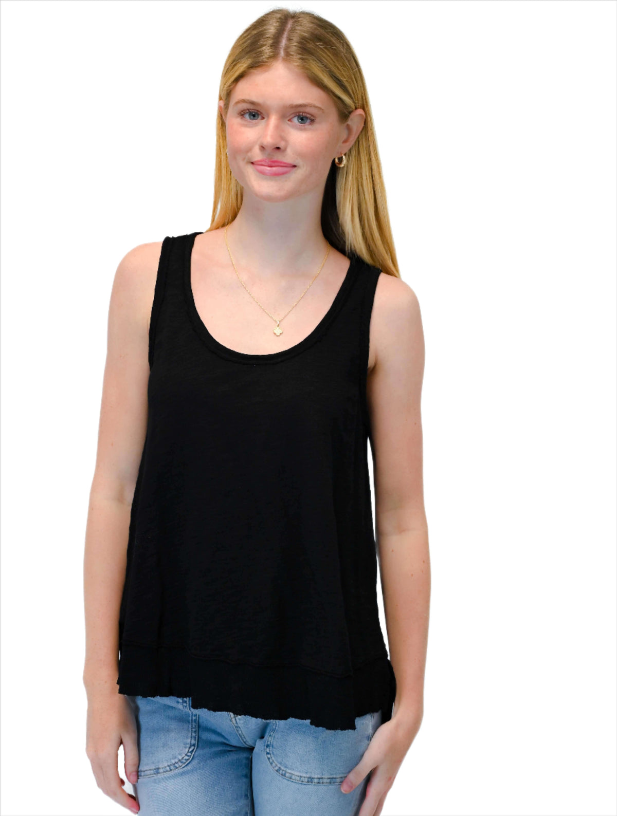 Scoop Neck Tank in Black