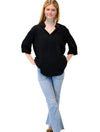 Roll Tab Patch Pocket Tunic in Black