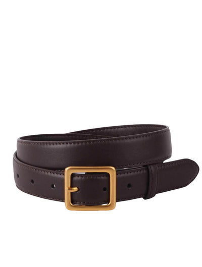 Square Buckle Leather Belt