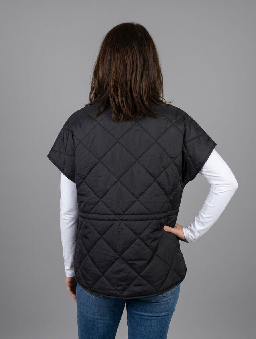 Boxy Funnel Neck Adjustable Waist Puffer Vest