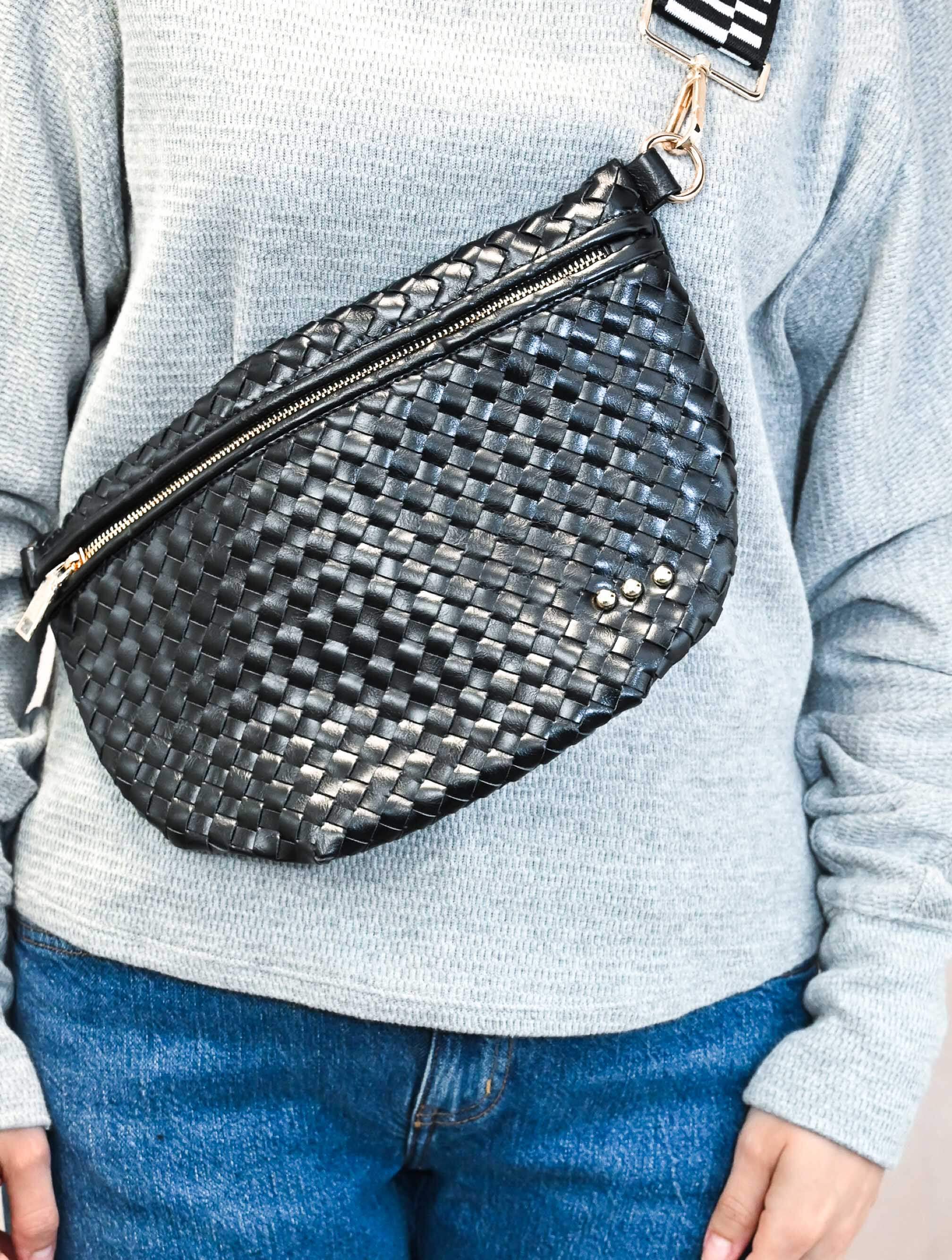 Westlyn Woven Bum Bag with Studded Detail